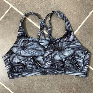 Lululemon Energy Bra (Nulux) Mini Concrete Jungle Alpine White Multi size 10